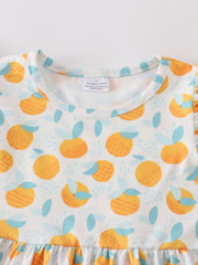 Girls Ruffled Sleeve Floral Print Dress Kids Summer Dress