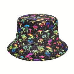 Reversible Mushroom Print Bucket Hat Y2K