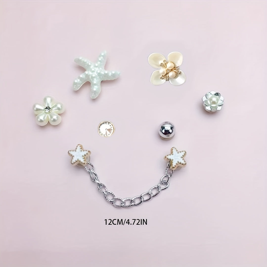 14pcs Crocodile Sandal Topper DIY Removable Flower Buckle