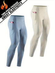 Men's Solid Pocket Leggings Active Quick Drying Sports Compression Pants
