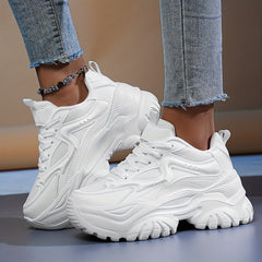 Solid Chunky Sneakers Wear Resistance Non Slip Skate Shoes