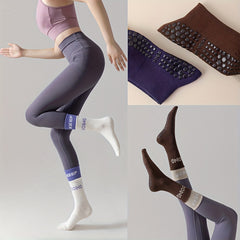 Winter Yoga Socks Non-slip Grips Elastic Sports Pilates Running Socks