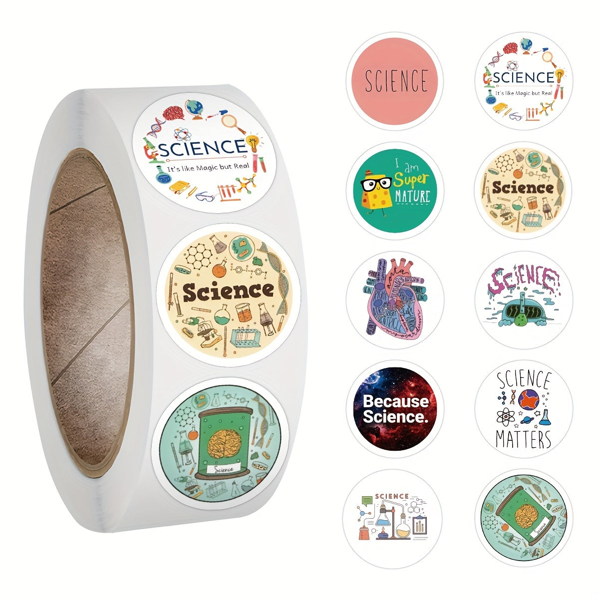 500pcs Natural Sciences Vinyl Stickers for Journaling Scrapbook