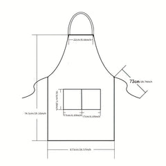Adjustable Shoulder Straps Apron w/ Pockets - Restaurant Cooking