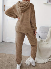 Solid Fuzzy Fleece Hoodie & Joggers Set