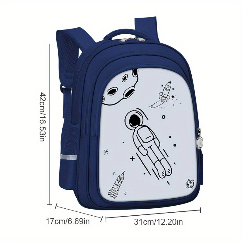 Astronaut Pattern Cartoon Backpack for Students 5-12