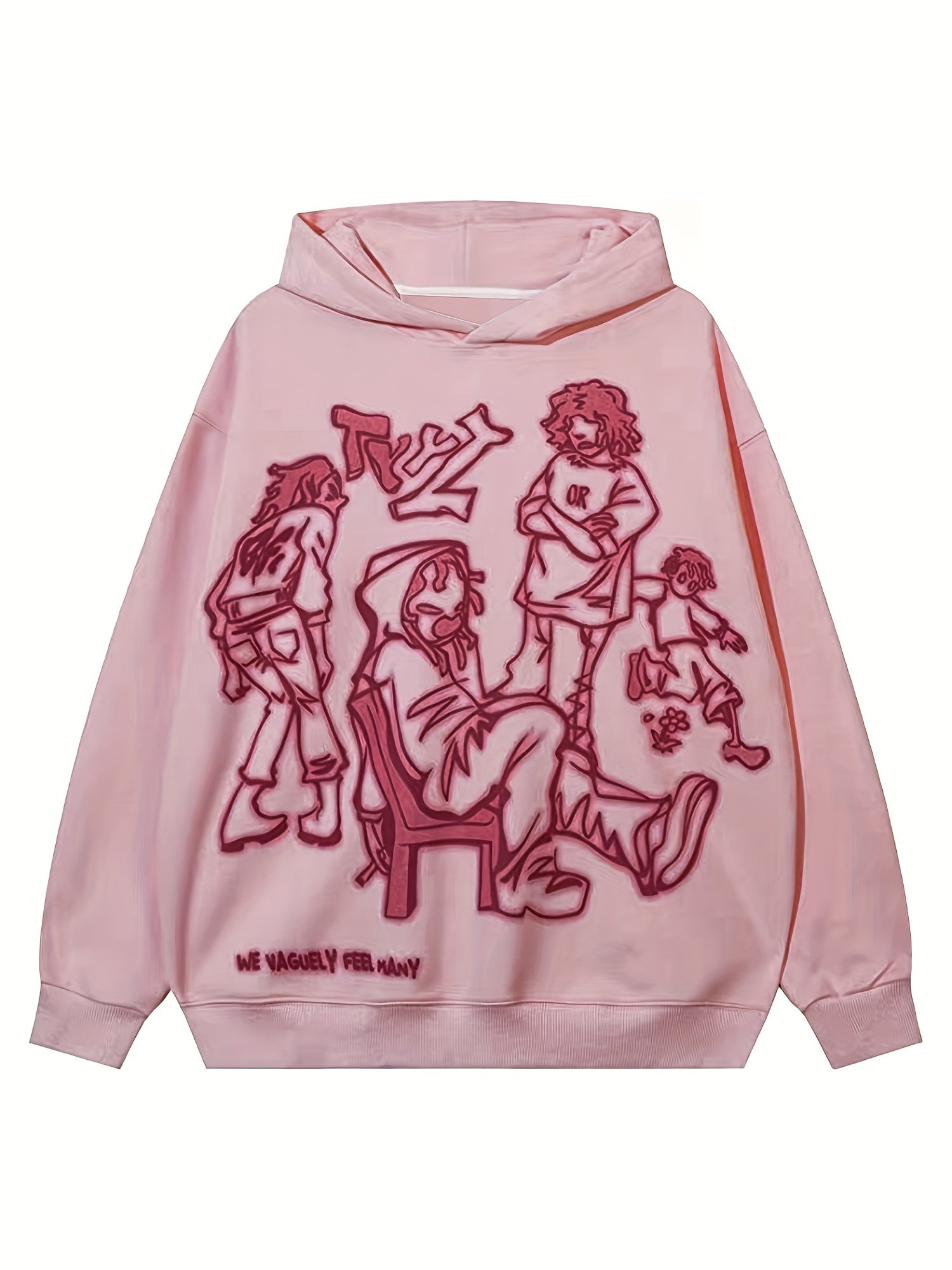 Cartoon Graphic Print Hoodie Sweatshirt Women
