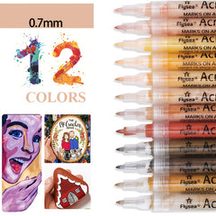 12pcs Acrylic Marker Pen Animation Graffiti Brush Body Painting Pen