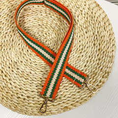 Colorblock Straw Bag Strap Adjustable For Shoulder Bag