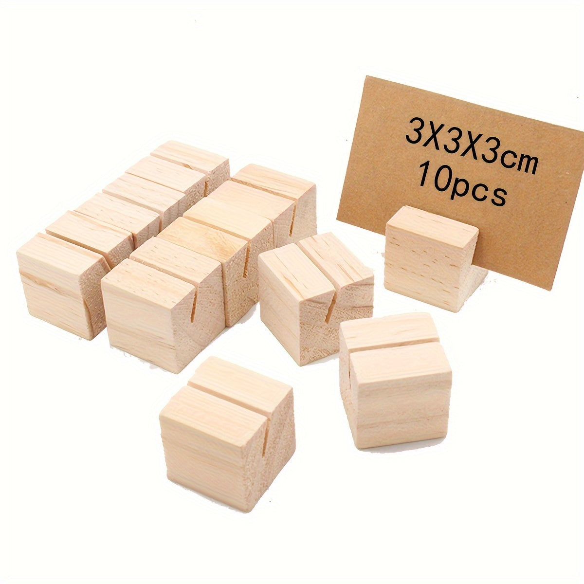 10pcs Wood Place Card Holders Table Number Holder Stands Wedding Party Events