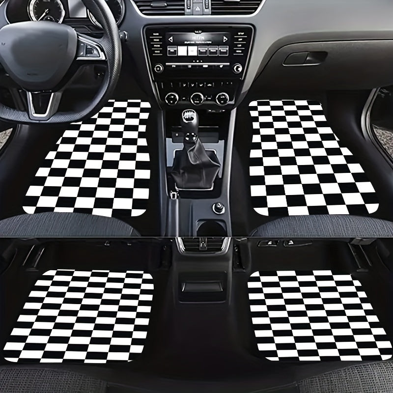 Checkerboard Car Foot Pad Cover - Upgrade Your Interior Style