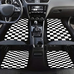 Checkerboard Car Foot Pad Cover - Upgrade Your Interior Style