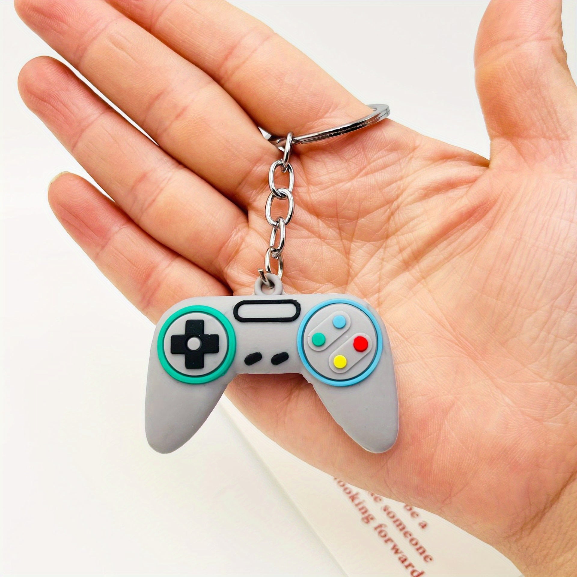 Cartoon Game Console Gamepad PVC Keychain Key Ring Purse Bag Backpack Key Charm