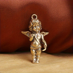 Brass Angel Wings Pendants Necklaces Key Chains DIY Accessories