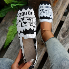 Women's Breathable Mesh Flat Shoes Square Toe Lightweight Slip On Shoes