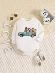 Baby Boy Cartoon Onesie Newborn Long Sleeve Romper