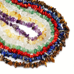 220pcs Natural Chip Stone Beads 5-8mm Multicolor Gemstones for Jewelry Making