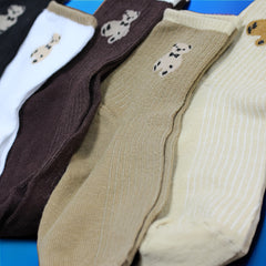 5pcs Bear Pattern Long Socks for Autumn & Winter Sports