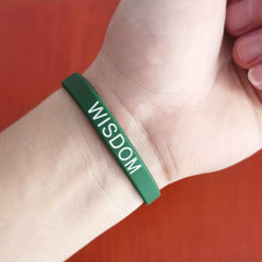 Sporty Silicone Bracelet with Bold Letter Graphics