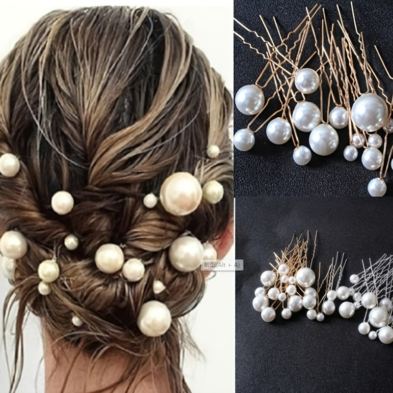 18pcs Faux Pearl Hair Pin Set Wedding Hair Accessory