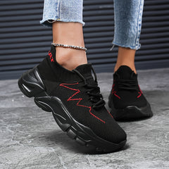 Women's Breathable Chunky Sneakers Lace-up Running Shoes