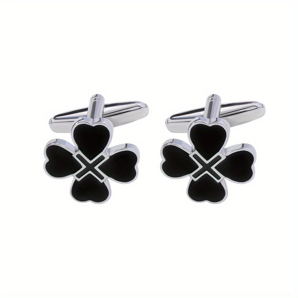 Four leaf Clover Button Cufflinks Shirt Sleeves Studs Accessories