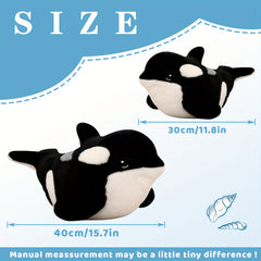 Soft Killer Whale Plush Toy - Fluffy Cartoon Doll for Home Decor
