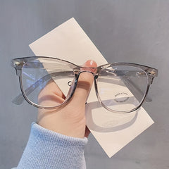 Square Frame Clear Glasses Rivet Decor Eyewear
