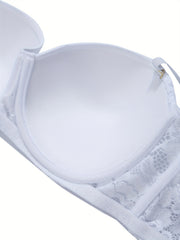 Contrast Lace Molded Cup Bralette With Removable Straps
