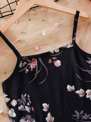 Vintage Flower Print Cami Dress for Summer Party