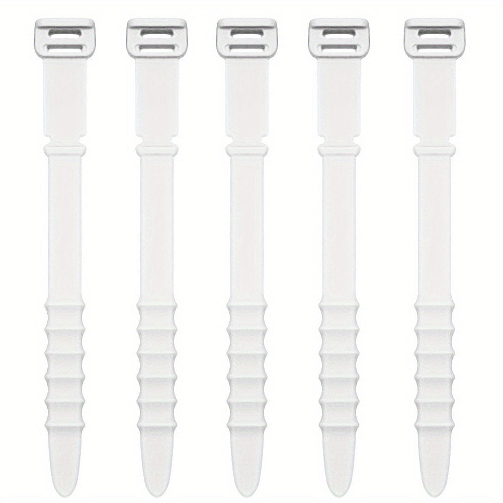 10pcs Silicone Zip Ties Fishbone Shape Cable Straps for Wire Management