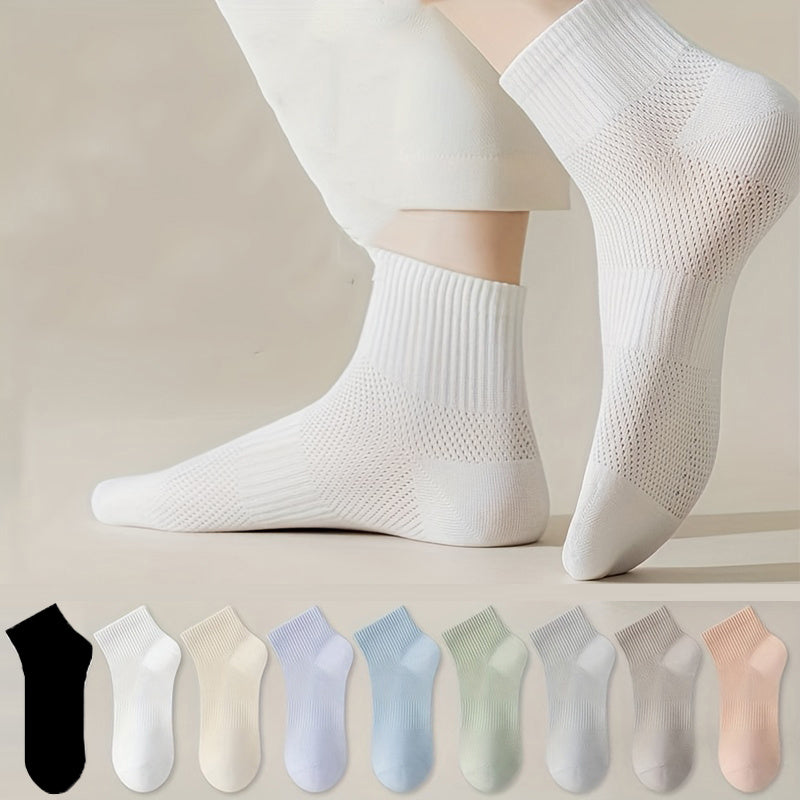 10 Pairs Solid Short Socks Women's Stockings
