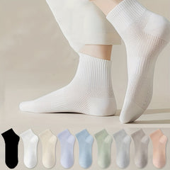 10 Pairs Solid Short Socks Women's Stockings