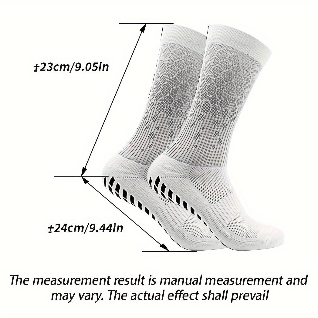 4 Pairs Non Slip Soccer Socks Breathable Sweat Absorbing Outdoor Crew Socks