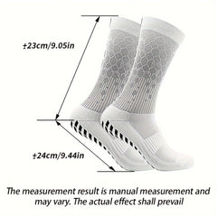 4 Pairs Non Slip Soccer Socks Breathable Sweat Absorbing Outdoor Crew Socks
