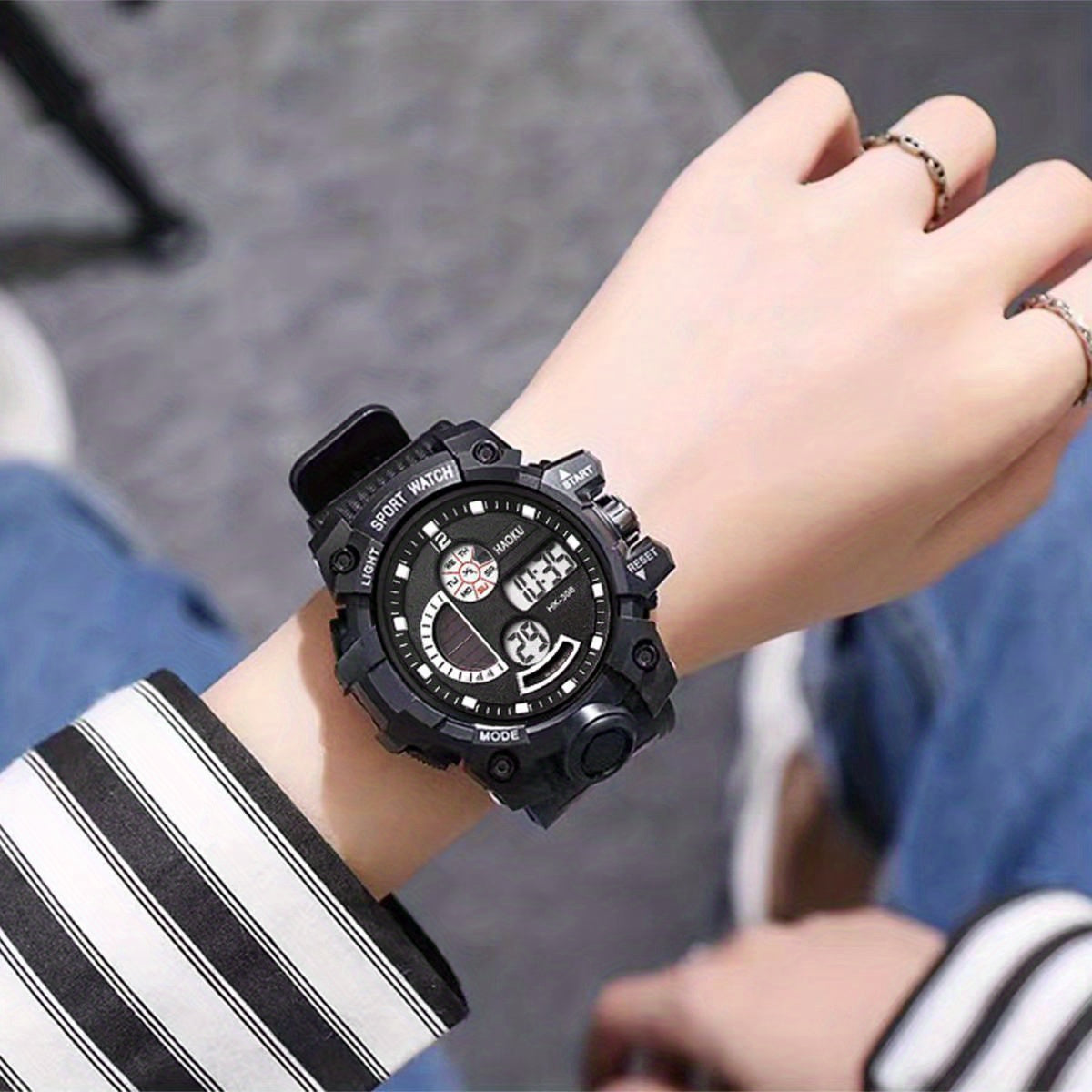 Kids Sports Waterproof Electronic Watch - Round Wrist Watch