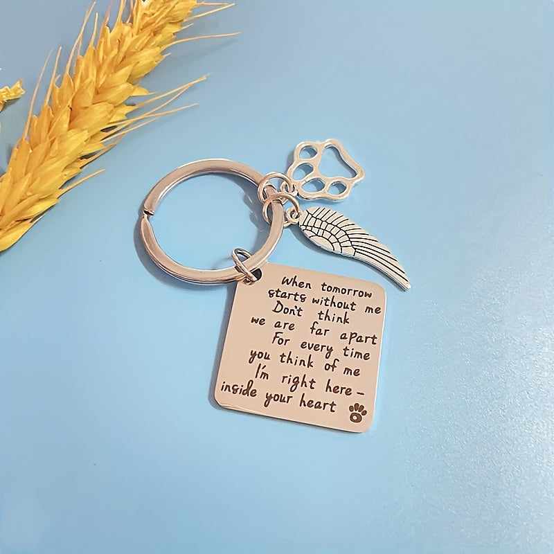Stainless Steel Dog Memorial Keychain