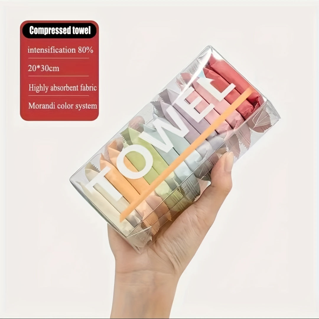 14pcs Portable Cotton Face Towels Compressed Towel for Outdoor Camping & Travel