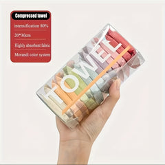 14pcs Portable Cotton Face Towels Compressed Towel for Outdoor Camping & Travel