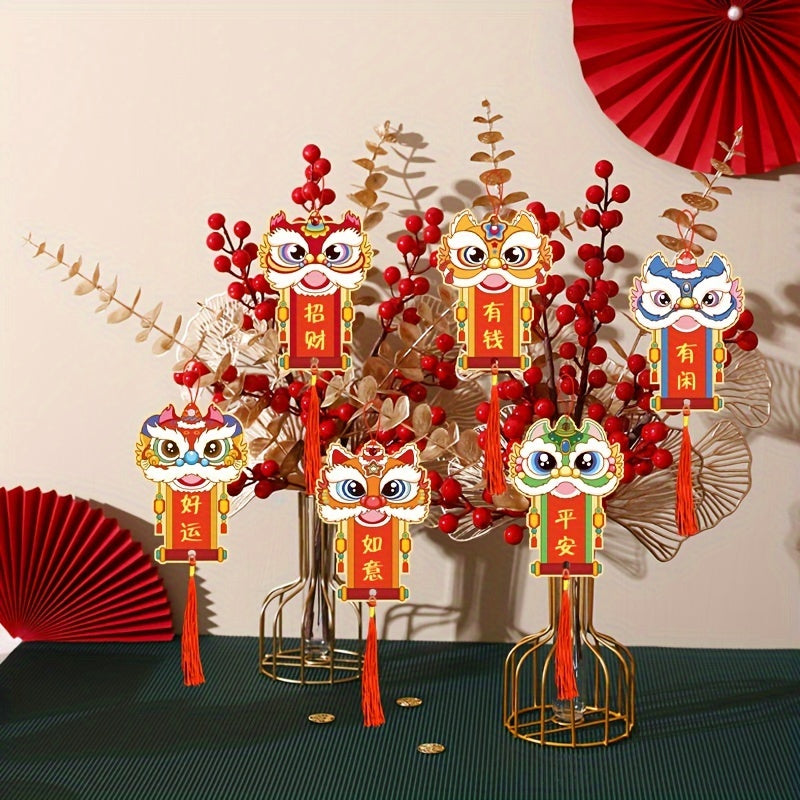 6pcs Dragon Year Lucky Pendant Set Hanging Decorative Supplies