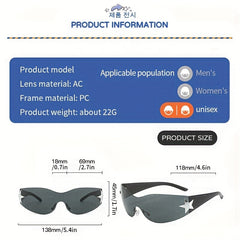 Kids Pentagram Sunglasses Frameless PC Lens