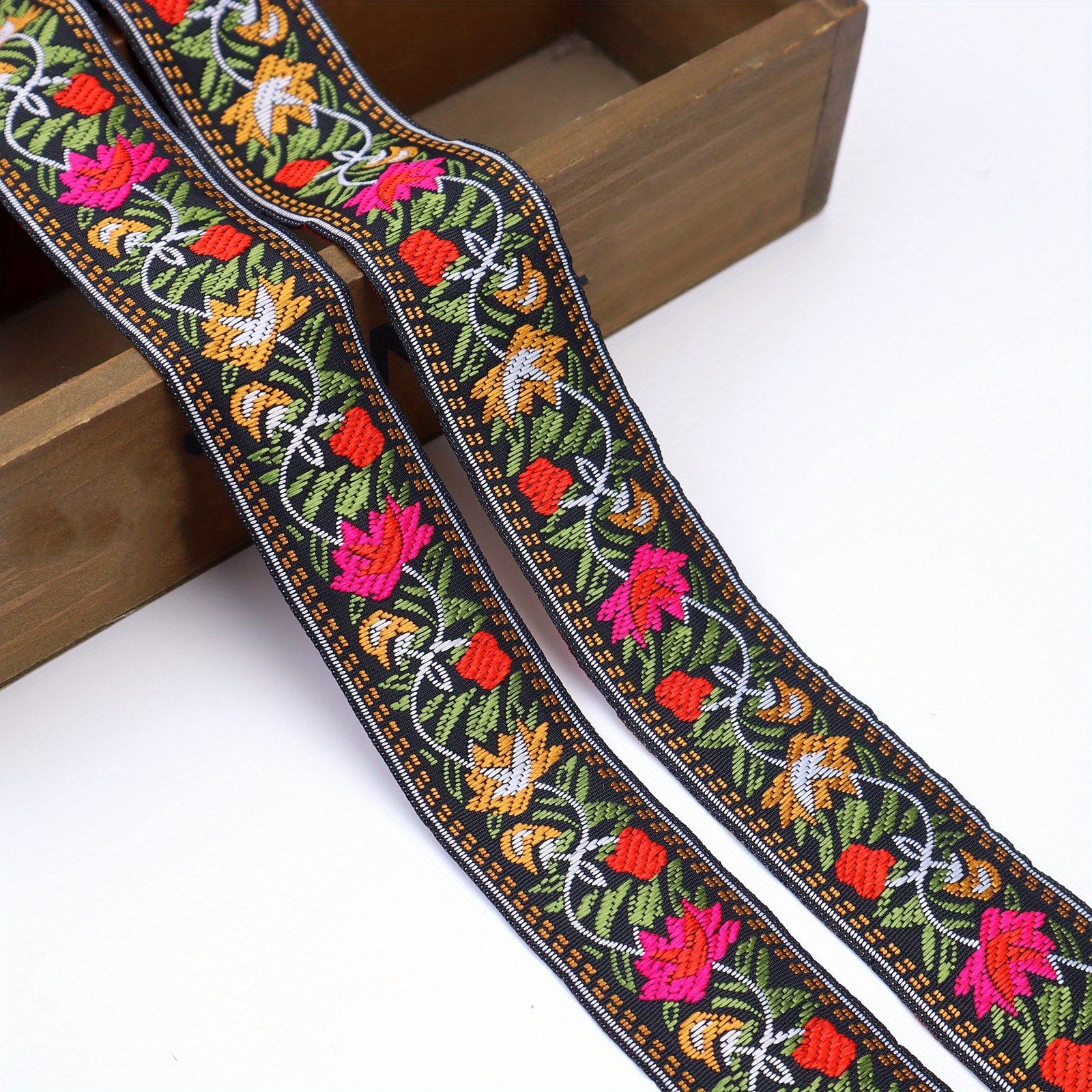Vintage Jacquard Ribbon Trim Embroidered Sewing Lace Ribbon Fabric