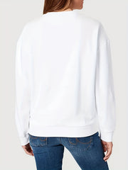 Sun & Moon Print Crew Neck Sweatshirt Long Sleeve Casual Pullover for Women