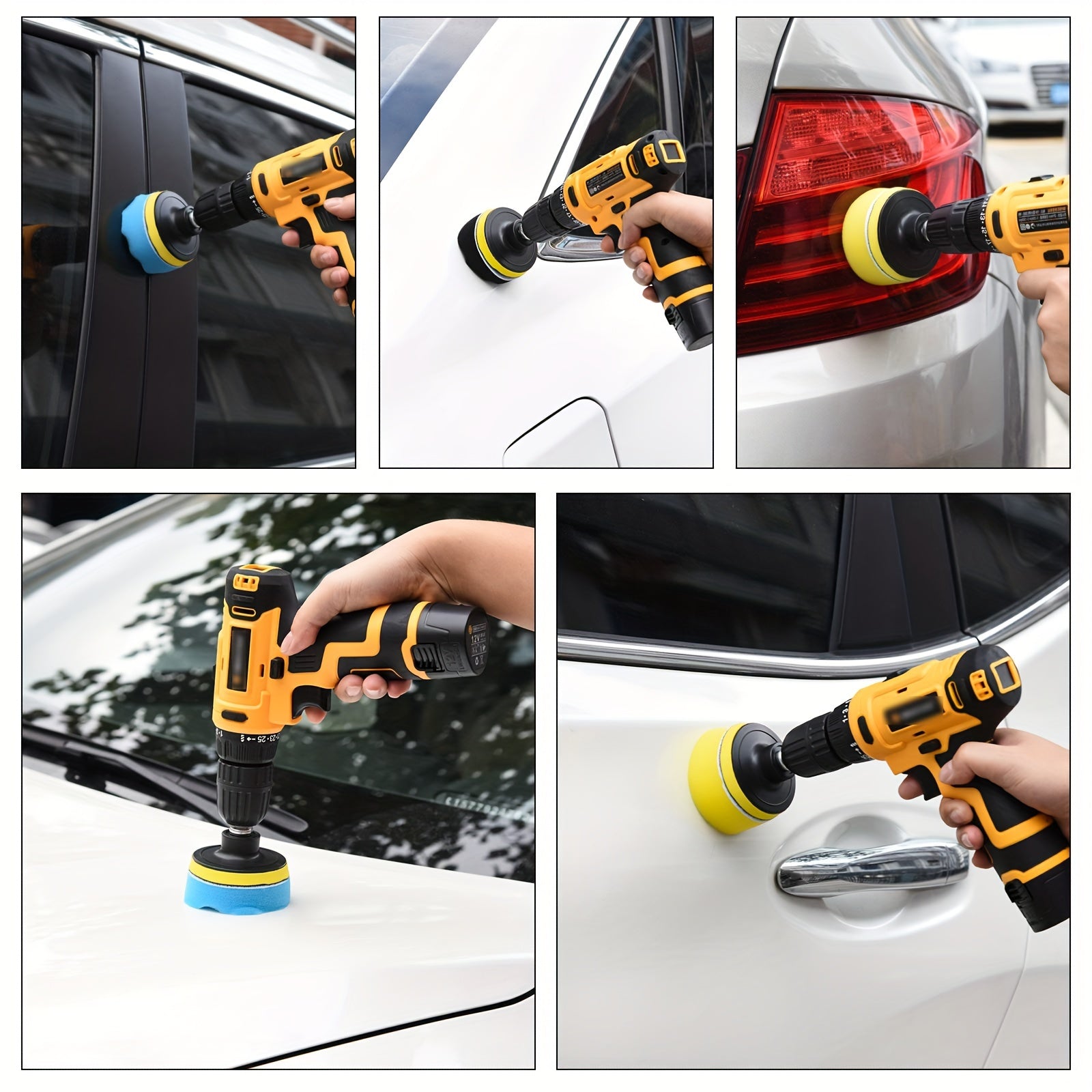 11pcs Car Foam Drill 3 Inch Buffing Pad Polishing Pads Kit Buffer Polisher Kit