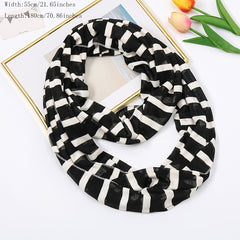 Candy Stripe Neck Scarf Block Stylish Women Warm Warp Style Neckerchief