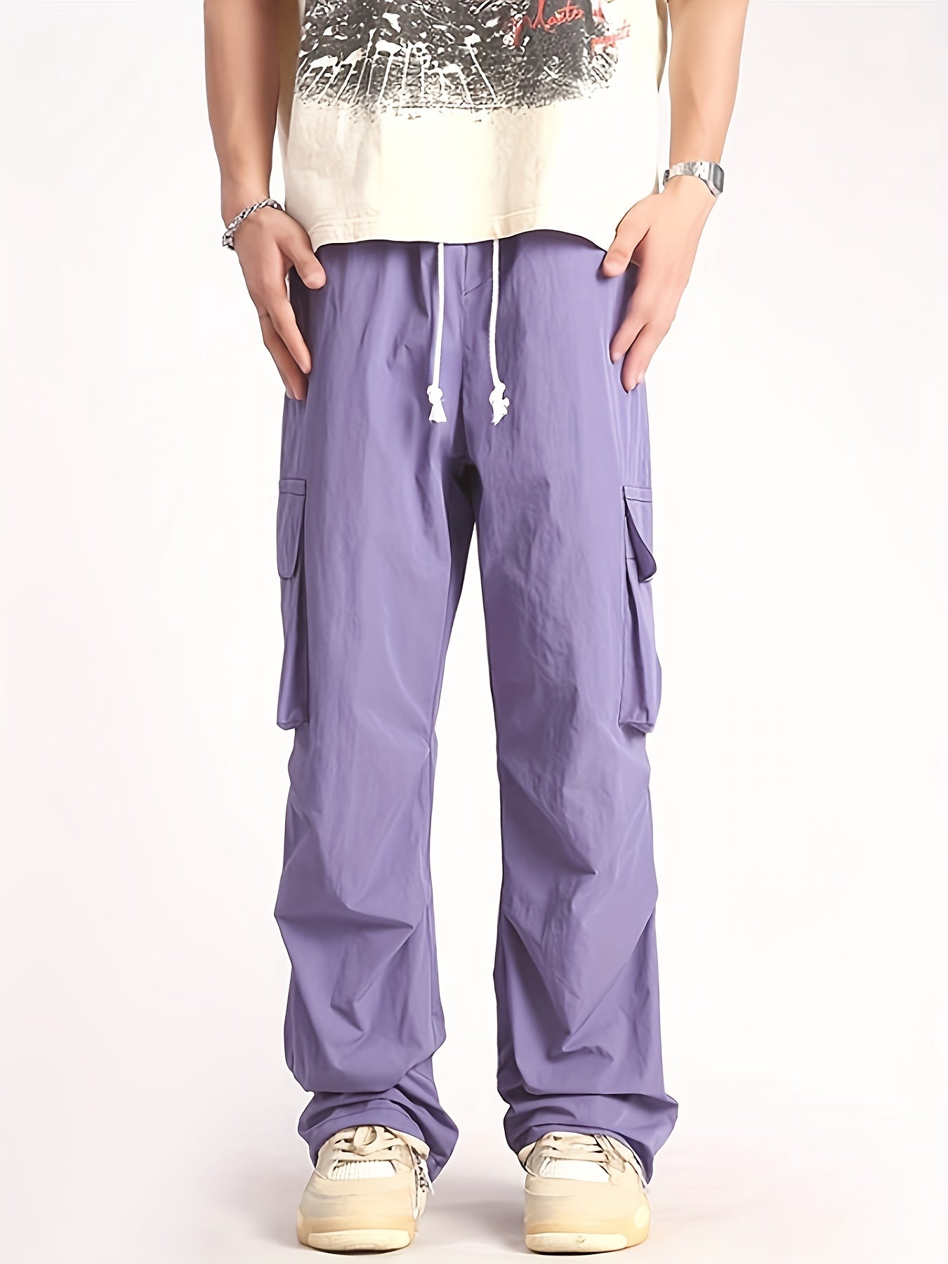 Cargo Pants Men s Flap Pocket Trousers Loose Casual Outdoor Pants