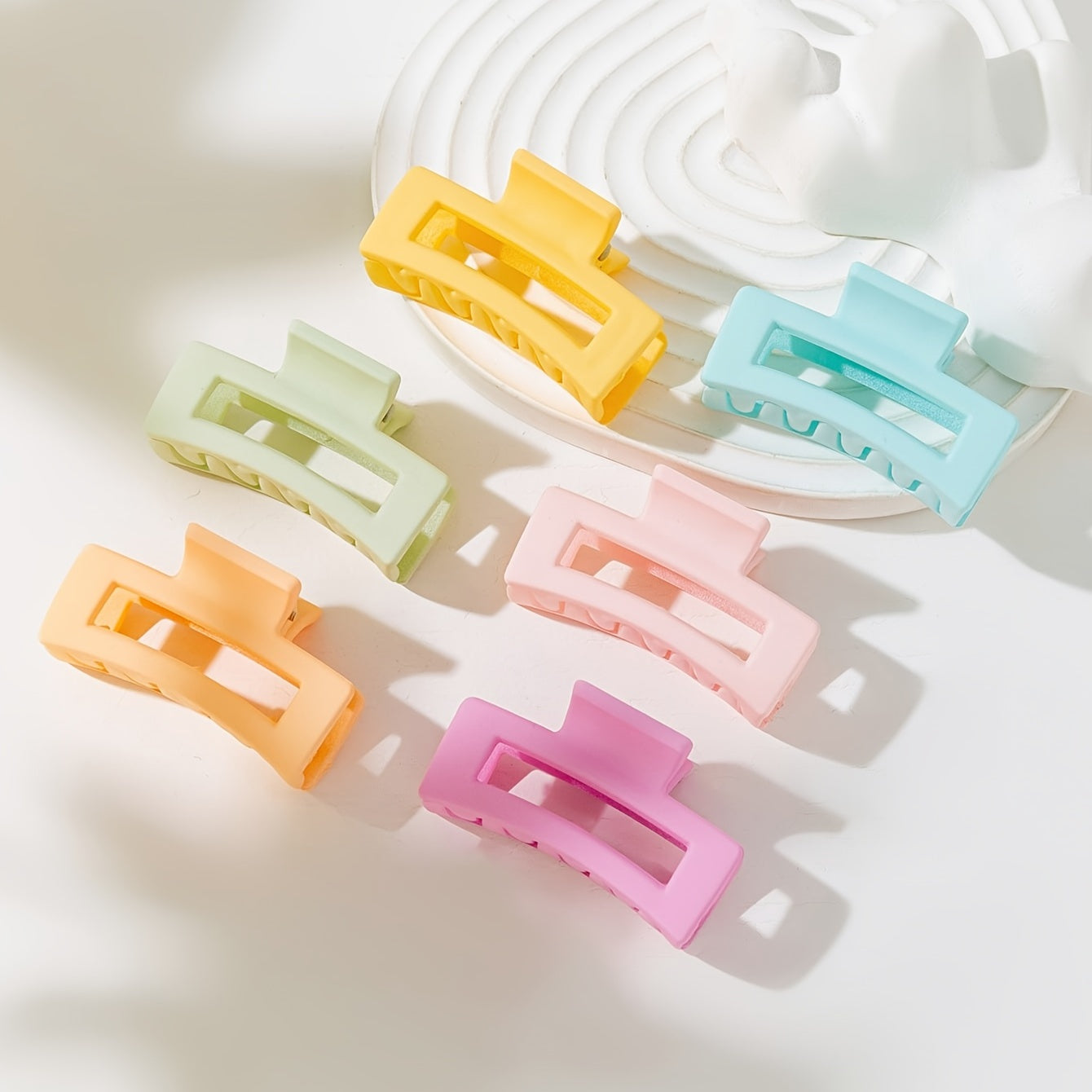 6pcs Matte Hair Clips for Thick Hair, Non-slip Rectangular Jaw Clips