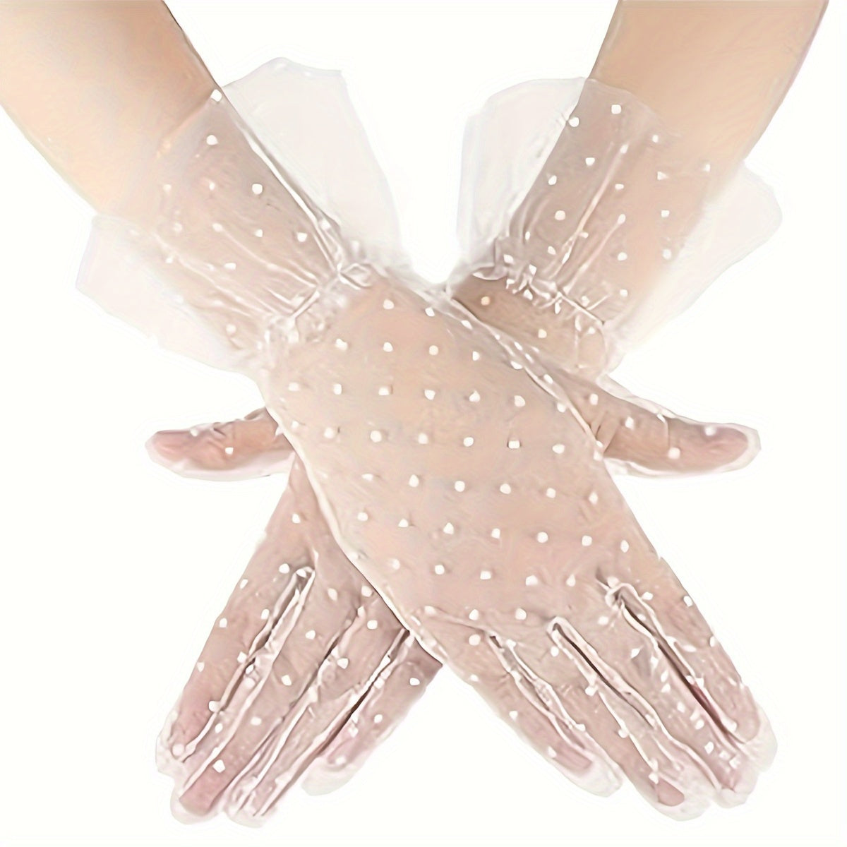 D EXCEED 1 Pair Ladies Lace Gloves Short Summer Floral Wedding Tea Gloves