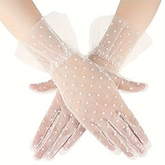 D EXCEED 1 Pair Ladies Lace Gloves Short Summer Floral Wedding Tea Gloves