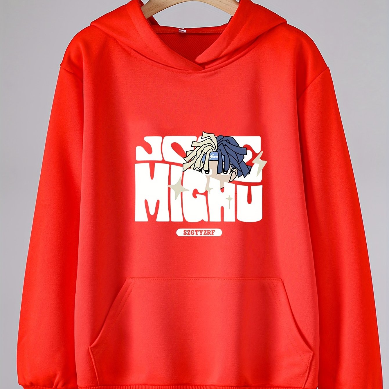 Girls Cartoon Boy Pattern Hooded Sweatshirt